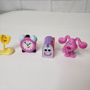 Lot of 4 Nickelodeon Blues Clues Figures Birthday Cake Toppers Mini Toys Magenta